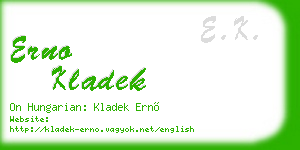 erno kladek business card