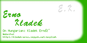 erno kladek business card